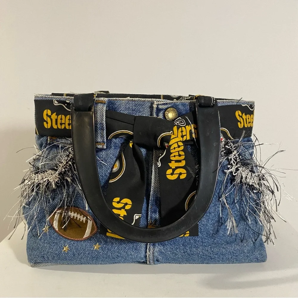 Pittsburgh Steelers Denim Purse Handbag - Picture 1 of 6
